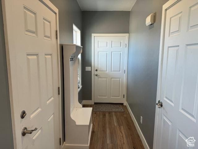 4058 E 5000 S, Vernal, UT 84078 - doorway featuring baseboards and dark wood-style flooring