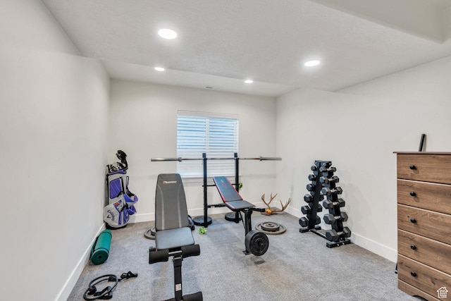 7194 N Clear Meadow Way, Eagle Mountain, UT 84005 - workout area with carpet floors and recessed lighting