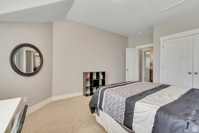 7162 S Beamon St W, West Jordan, UT 84084 - bedroom featuring light carpet, attic access, and lofted ceiling