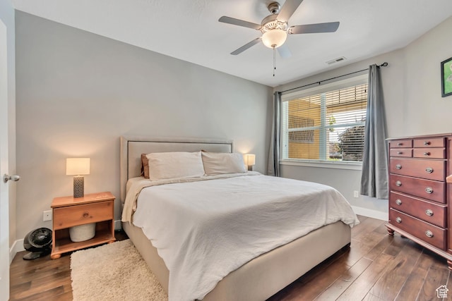 7162 S Beamon St W, West Jordan, UT 84084 - bedroom with dark wood-type flooring and a ceiling fan
