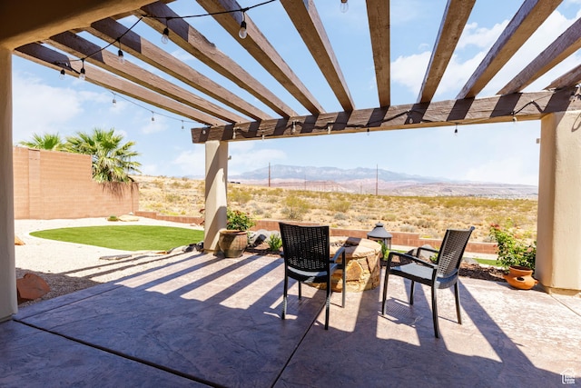 4352 W 2440 S, Hurricane, UT 84737 - view of patio featuring a mountain view and a pergola