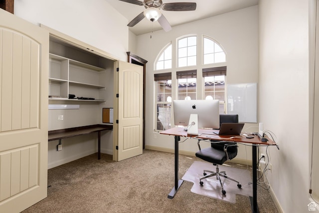 4352 W 2440 S, Hurricane, UT 84737 - office area with carpet flooring and ceiling fan