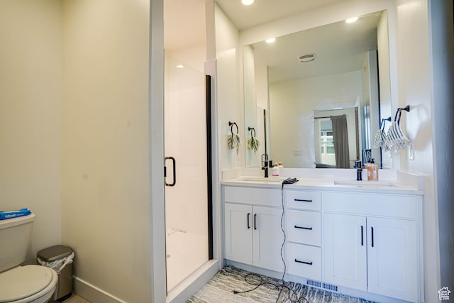 604 N Sego Way Unit 207, Farmington, UT 84025 - full bathroom featuring a stall shower, double vanity, and recessed lighting
