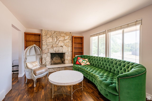 991 E Sunburn Ln, Sandy, UT 84094 - living room with a stone fireplace and wood finished floors