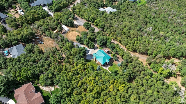 610 S Maple Dr, Woodland Hills, UT 84653 - aerial view of property and surrounding area with a heavily wooded area