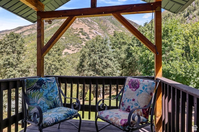 610 S Maple Dr, Woodland Hills, UT 84653 - wooden terrace with a mountain view