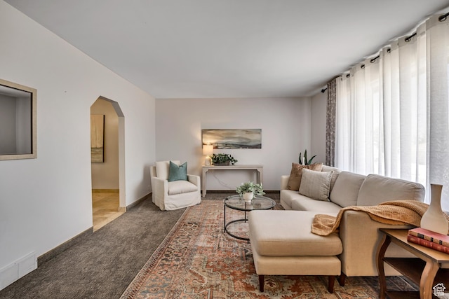 6292 S Mount Vista Dr, Taylorsville, UT 84129 - living area with arched walkways and carpet floors