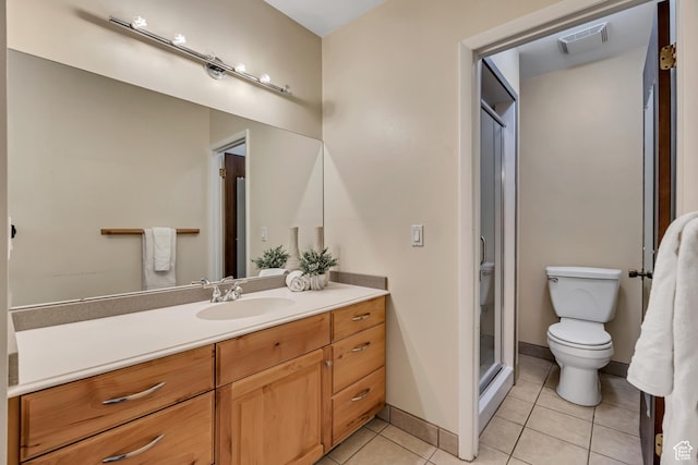 6292 S Mount Vista Dr, Taylorsville, UT 84129 - bathroom featuring vanity, tile patterned flooring, and an enclosed shower
