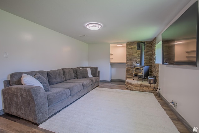 5183 W Cadenza Dr, West Jordan, UT 84081 - living area with wood finished floors and a wood stove