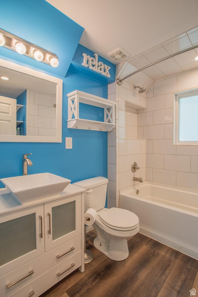 5183 W Cadenza Dr, West Jordan, UT 84081 - full bath featuring wood finished floors, vanity, and shower / bath combination