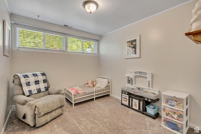 1517 S 700 W, Woods Cross, UT 84087 - living area featuring crown molding and carpet floors