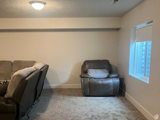 3589 S Xenon Dr W, West Valley City, UT 84119 - living area featuring carpet floors and a textured ceiling