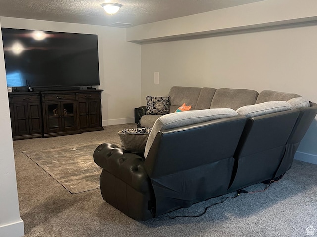 3589 S Xenon Dr W, West Valley City, UT 84119 - carpeted living room with a textured ceiling and baseboards