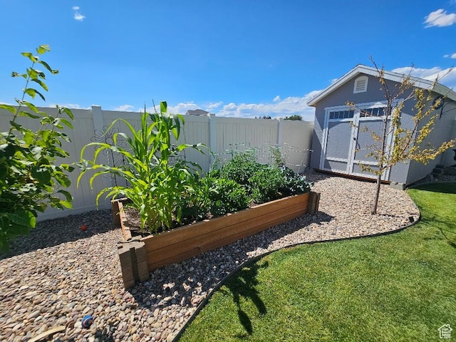 826 S 300 W, Vernal, UT 84078 - fenced backyard featuring a garden and a storage shed