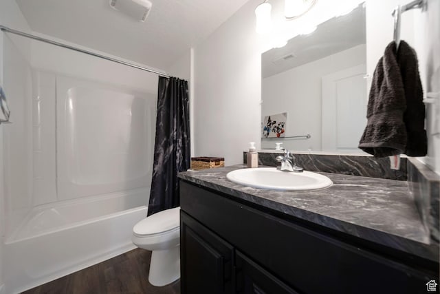 14837 S Messi St, Herriman, UT 84096 - bathroom with vanity, wood finished floors, and shower / bath combo