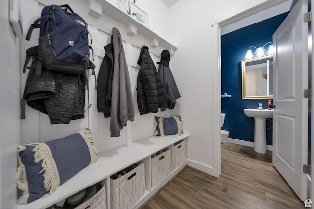 14837 S Messi St, Herriman, UT 84096 - mudroom featuring wood finished floors and baseboards