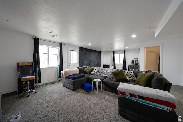 14837 S Messi St, Herriman, UT 84096 - living room with carpet and recessed lighting