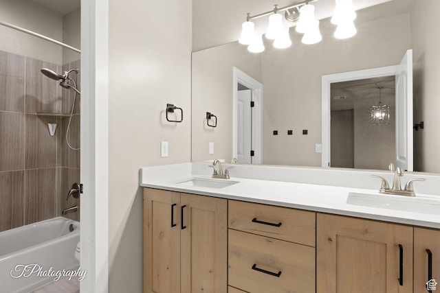 2762 E Hazel Dr, St George, UT 84790 - bathroom featuring double vanity and shower / bathtub combination