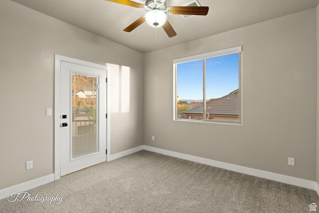 2762 E Hazel Dr, St George, UT 84790 - empty room featuring carpet, healthy amount of natural light, and a ceiling fan