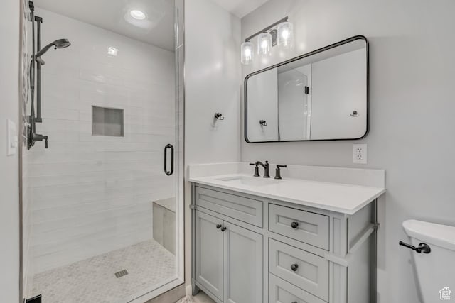 4918 E 2800 N, Eden, UT 84310 - bathroom featuring a shower stall and vanity