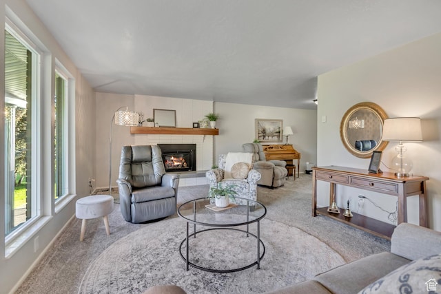 4918 E 2800 N, Eden, UT 84310 - carpeted living area featuring healthy amount of natural light and a fireplace