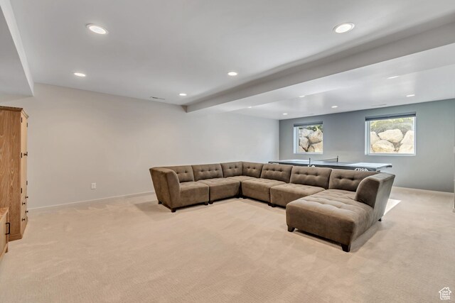 22 S Sunwood Ln, Sandy, UT 84092 - living room with light colored carpet and recessed lighting