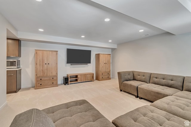 22 S Sunwood Ln, Sandy, UT 84092 - living room with light colored carpet and recessed lighting