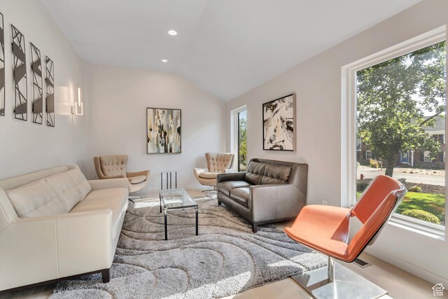 22 S Sunwood Ln, Sandy, UT 84092 - living area with vaulted ceiling and recessed lighting