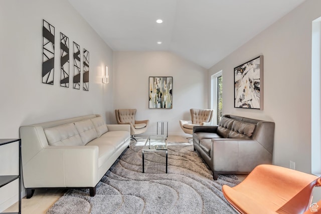 22 S Sunwood Ln, Sandy, UT 84092 - living room featuring lofted ceiling and recessed lighting