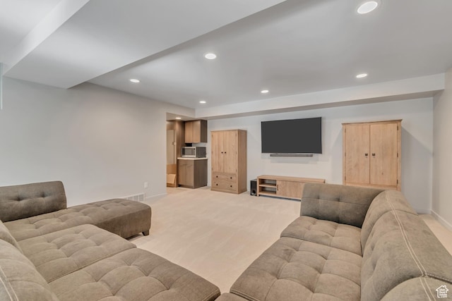 22 S Sunwood Ln, Sandy, UT 84092 - living area featuring light colored carpet and recessed lighting