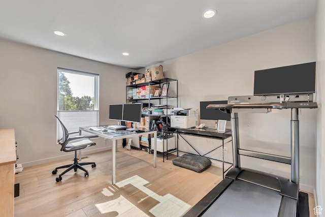 22 S Sunwood Ln, Sandy, UT 84092 - office with wood finished floors and recessed lighting