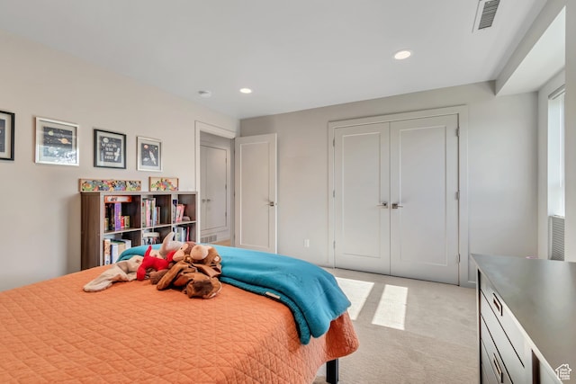 22 S Sunwood Ln, Sandy, UT 84092 - bedroom featuring light colored carpet, recessed lighting, and a closet