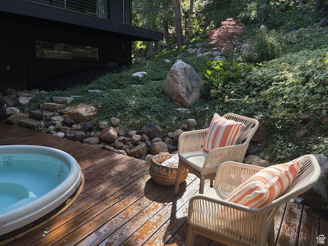 4352 S Zarahemla Dr, Salt Lake City, UT 84124 - deck with an outdoor hot tub