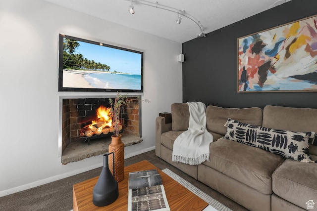 4352 S Zarahemla Dr, Salt Lake City, UT 84124 - living area with a warm lit fireplace and carpet