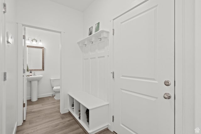 1017 S Red Cliff Dr, Santaquin, UT 84655 - mudroom with light wood-style flooring and baseboards