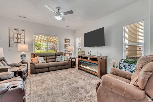 11874 S Rushmore Park Ln W, Herriman, UT 84096 - living room featuring a ceiling fan
