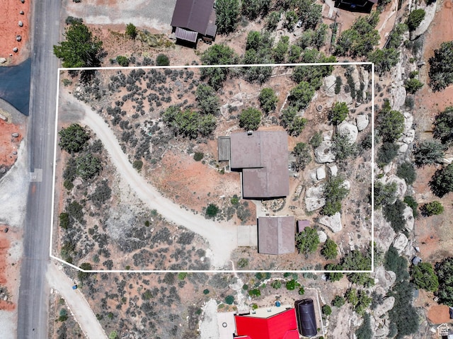 1387 N Mount Zion Dr, Apple Valley, UT 84737 - aerial view of property's location featuring property boundaries highlighted and a desert landscape