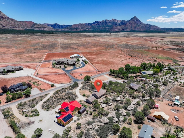 1387 N Mount Zion Dr, Apple Valley, UT 84737 - aerial view of sparsely populated area with a mountain backdrop