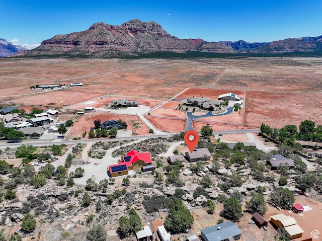 1387 N Mount Zion Dr, Apple Valley, UT 84737 - aerial overview of property's location with mountains and rural landscape