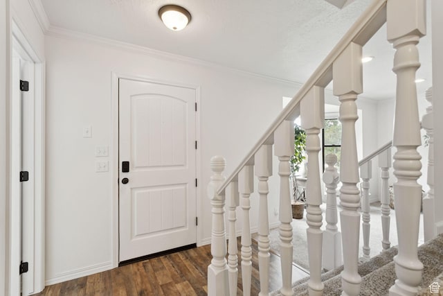 2255 E Camino Way Way S, Cottonwood Heights, UT 84121 - foyer entrance featuring wood finished floors, stairs, and crown molding