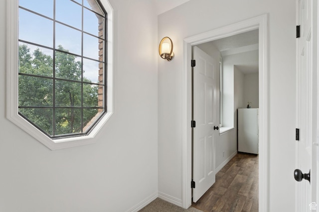 2255 E Camino Way Way S, Cottonwood Heights, UT 84121 - hallway featuring baseboards and dark wood-type flooring