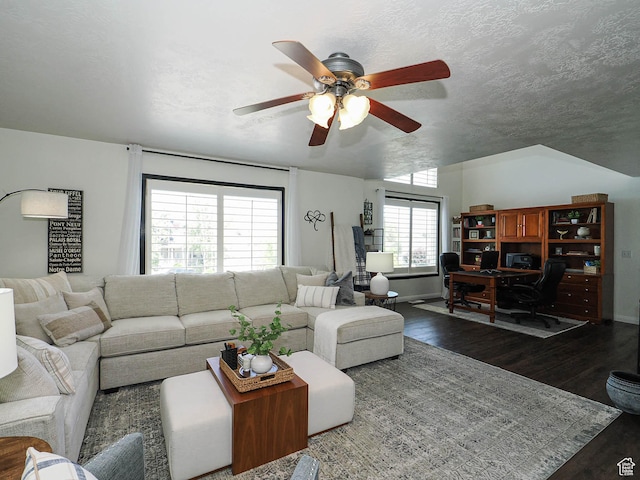 1152 E Gavin Cir, Draper, UT 84020 - living area with ceiling fan, a desk, and wood finished floors