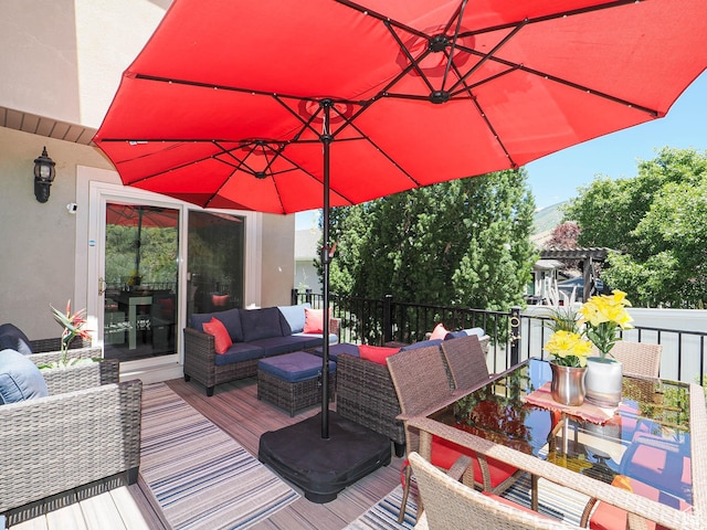 1152 E Gavin Cir, Draper, UT 84020 - wooden deck with outdoor lounge area