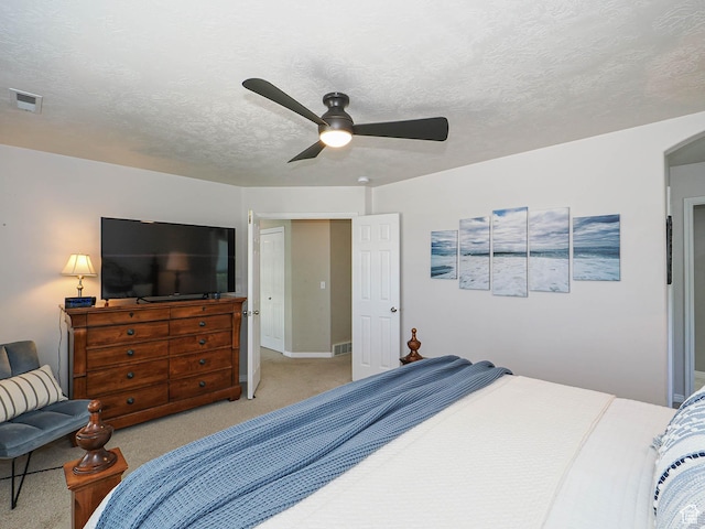 1152 E Gavin Cir, Draper, UT 84020 - bedroom featuring light carpet, ceiling fan, and a textured ceiling