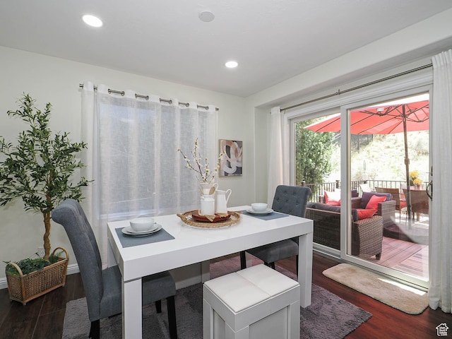 1152 E Gavin Cir, Draper, UT 84020 - dining room featuring dark wood-style flooring and recessed lighting