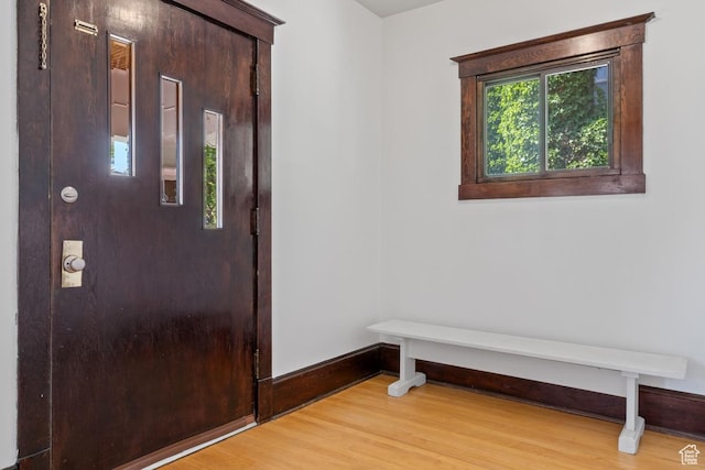 168 N T St E, Salt Lake City, UT 84103 - foyer with baseboards and light wood-type flooring