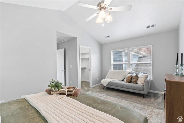 4988 W Currant Dr, South Jordan, UT 84009 - living room featuring light carpet, lofted ceiling, and ceiling fan