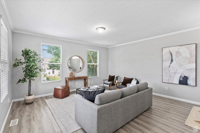 4988 W Currant Dr, South Jordan, UT 84009 - living area featuring wood finished floors and ornamental molding