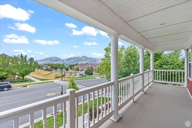 4988 W Currant Dr, South Jordan, UT 84009 - covered porch featuring a mountain view
