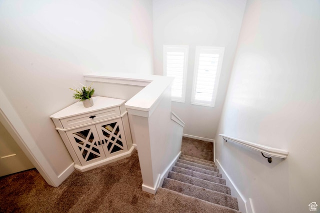 6122 W Lake Ave S, South Jordan, UT 84009 - staircase with carpet floors and baseboards